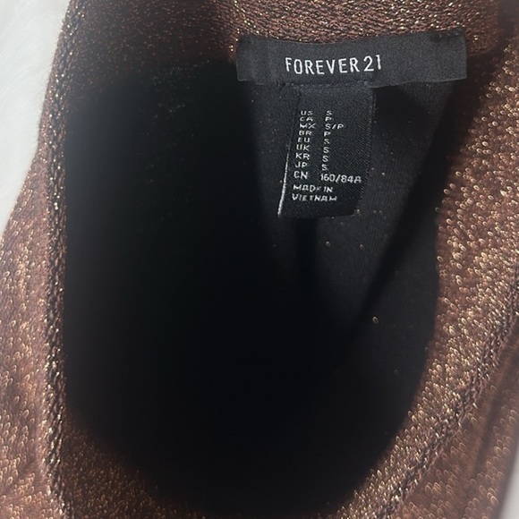 ❤️ FOREVER 21 Glittery metallic brown skater Flair Skirt Size small - Picture 5 of 6